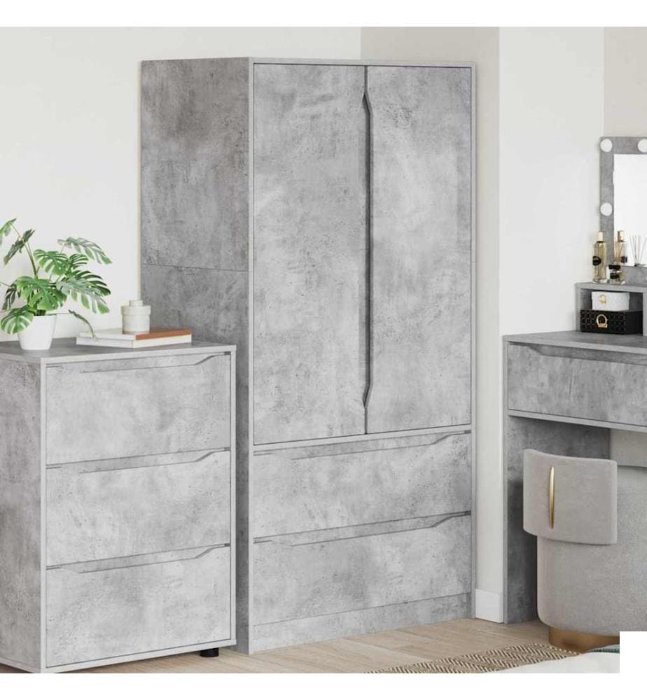 Armoire Gris Béton 79,5 x 49 x 156 cm Bois dingénierie