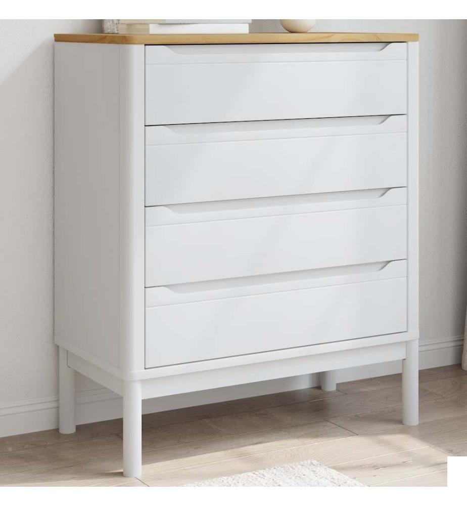 Commode FLORO blanc bois de pin massif