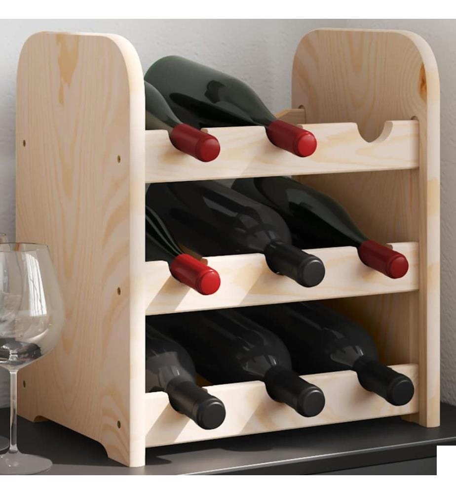 Casier à vin 33x25x37 cm bois de pin massif