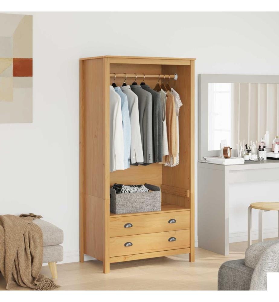 Armoire HILL Marron miel 84 x 50 x 170 cm Pin massif