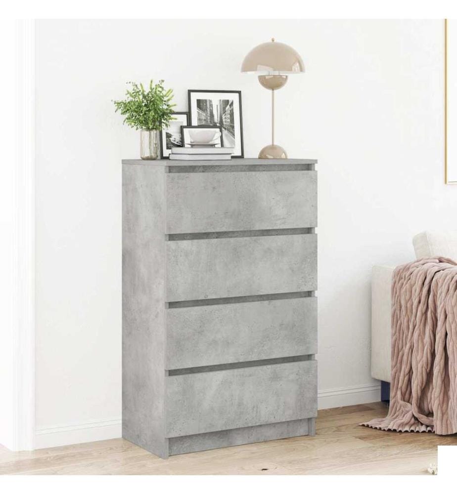 Buffet Gris béton 60x35x98,5 cm Bois d'ingénierie