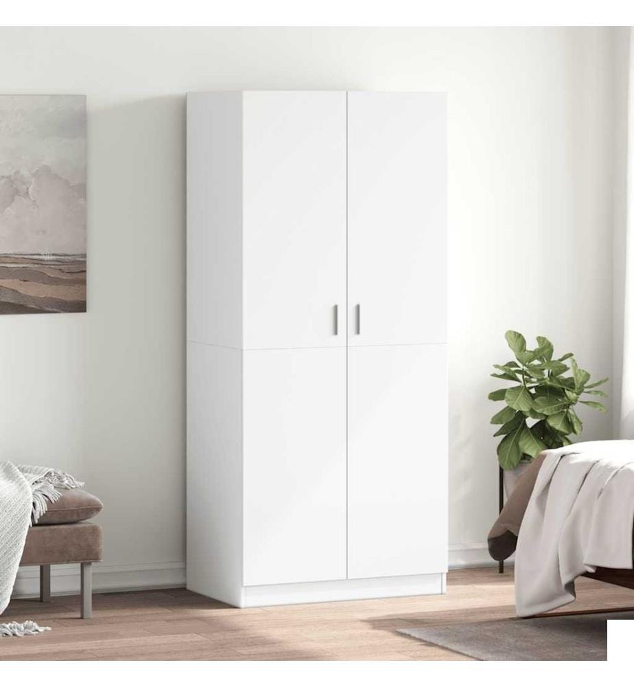 Garde-robe Blanc 80x52x180 cm Bois dingénierie