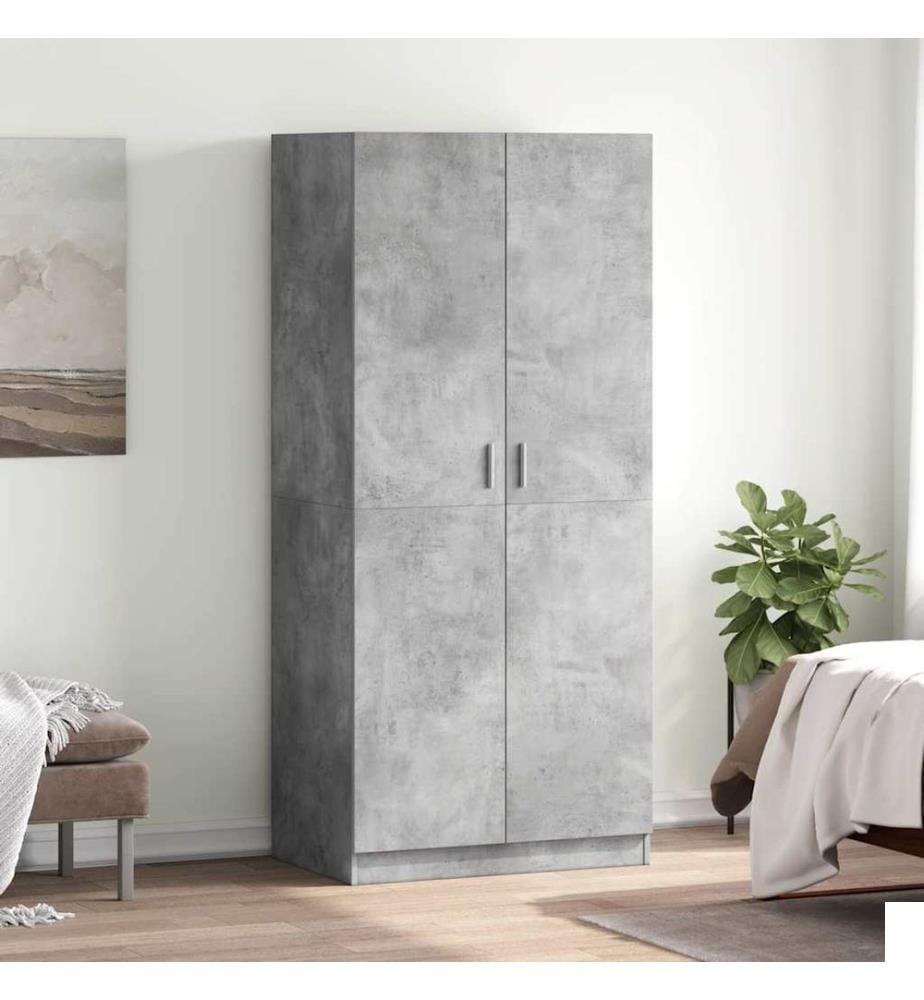 Garde-robe Gris béton 80x52x180 cm Bois dingénierie