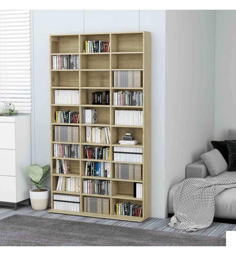 Armoire à CD Chêne sonoma 102x16x177,5 cm Bois d'ingénierie