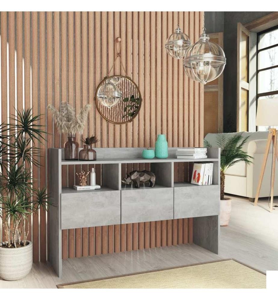 Buffet Gris béton 105x30x70 cm Bois dingénierie