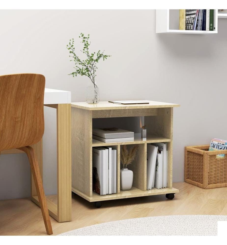 Armoire à roulettes Chêne sonoma 60x45x60 cm Bois dingénierie