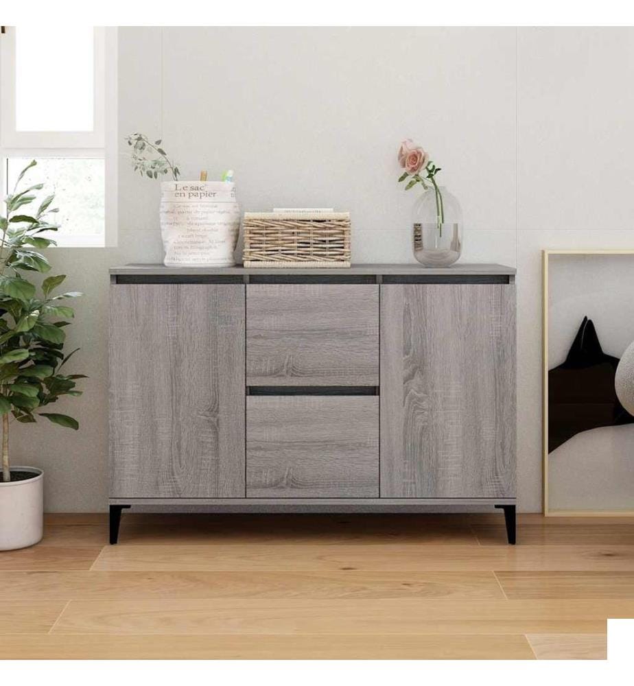 Buffet Sonoma gris 102x35x70 cm Bois d'ingénierie