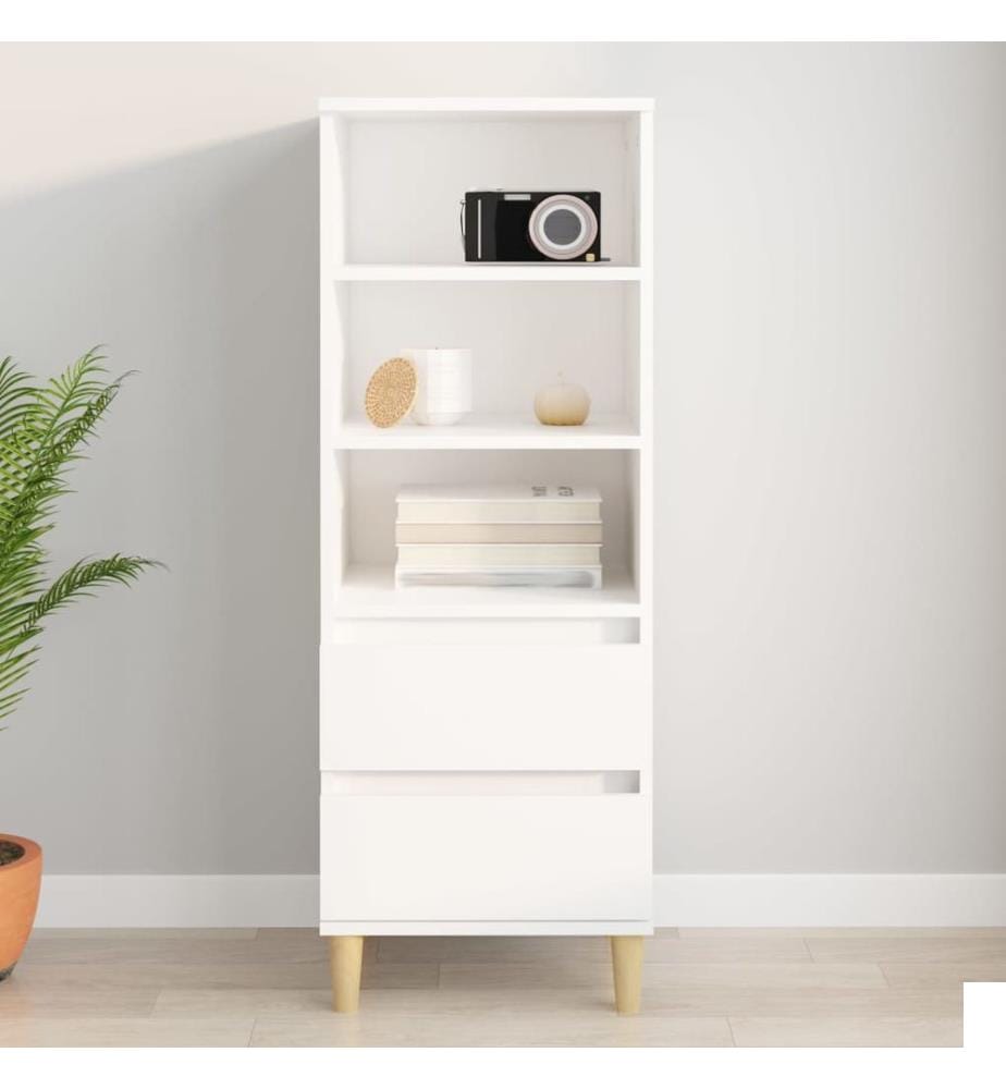 Buffet haut Blanc 40x36x110 cm Bois d'ingénierie