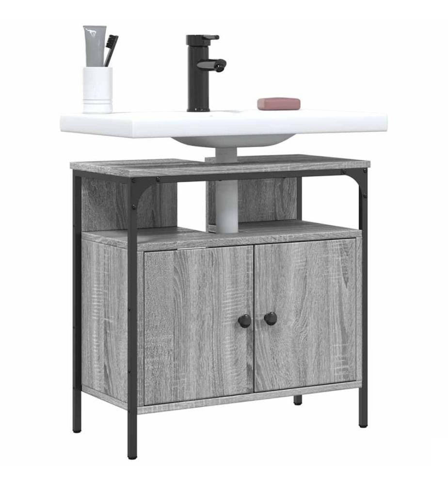 Armoire lavabo de salle de bain sonoma gris 60x30x60 cm