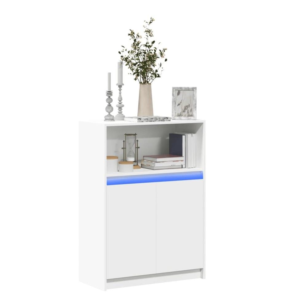 Buffet avec LED blanc 72x34x100 cm bois d'ingénierie