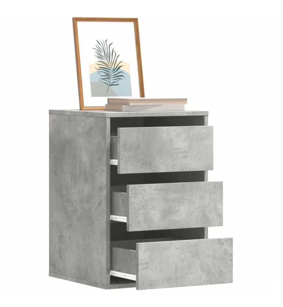 Commode d'angle gris béton 40x41x58 cm bois d'ingénierie
