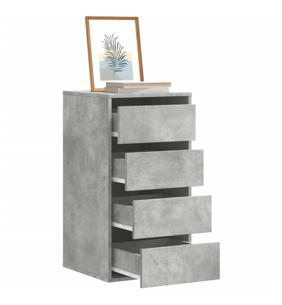 Commode d'angle gris béton 40x41x76 cm bois d'ingénierie