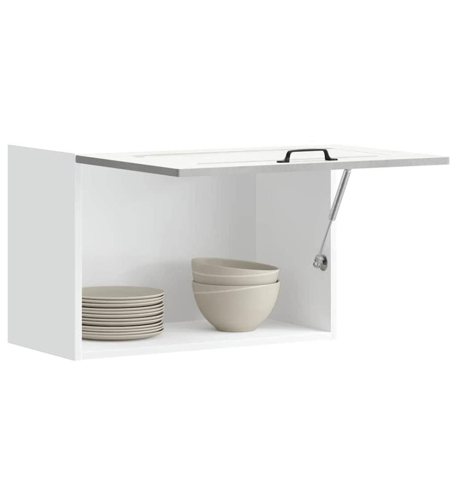 Armoire murale de cuisine Kalmar gris béton bois d'ingénierie