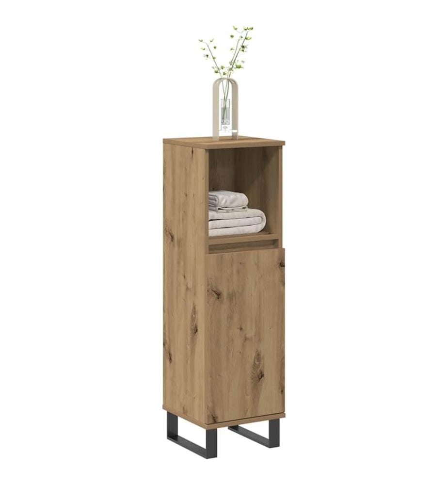 Armoire de salle de bain chêne artisanal 30x30x100 cm
