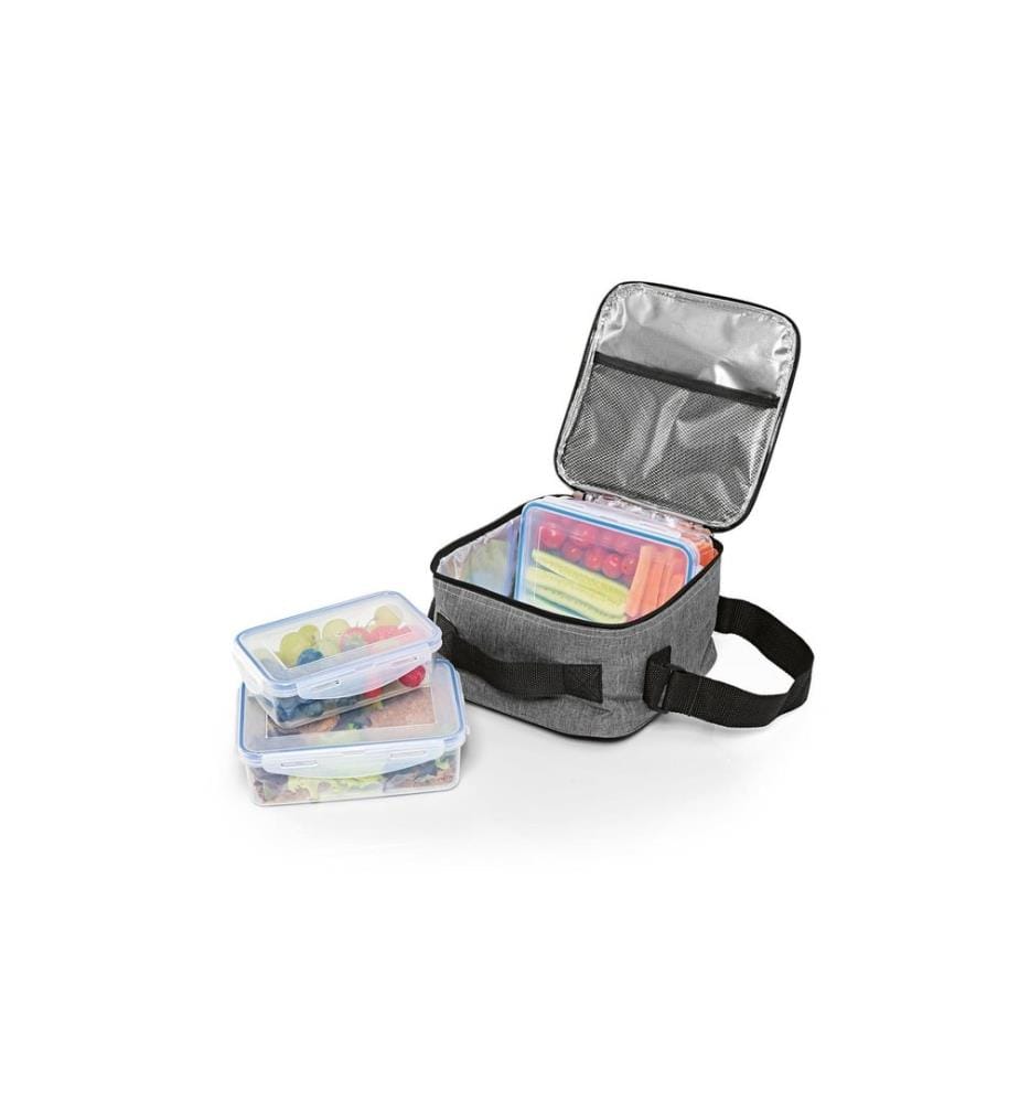 EASYMAXX - Sac isotherme avec 3 boîtes à lunch Klick-it 7 l gris