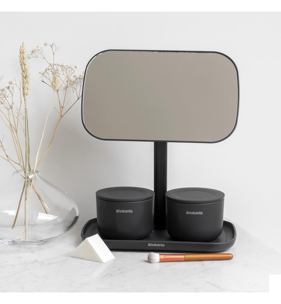 Miroir avec Plateau de Rangement - Gris Foncé