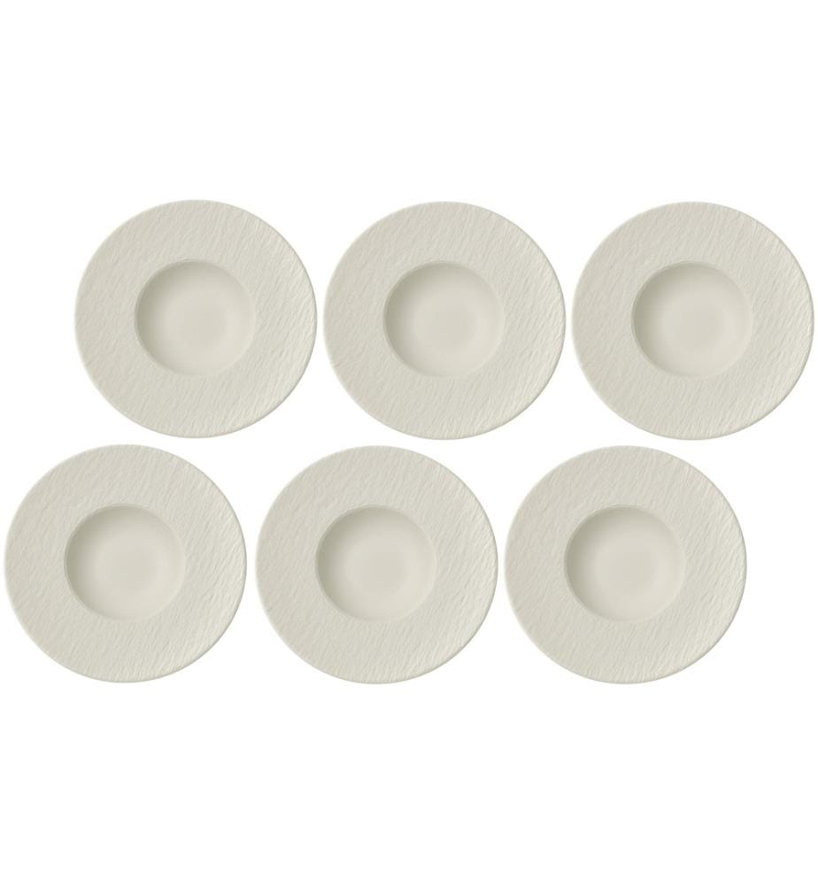 Lot de 6 Assiettes Creuses à Soupe et Pâtes 29 cm - Blanc