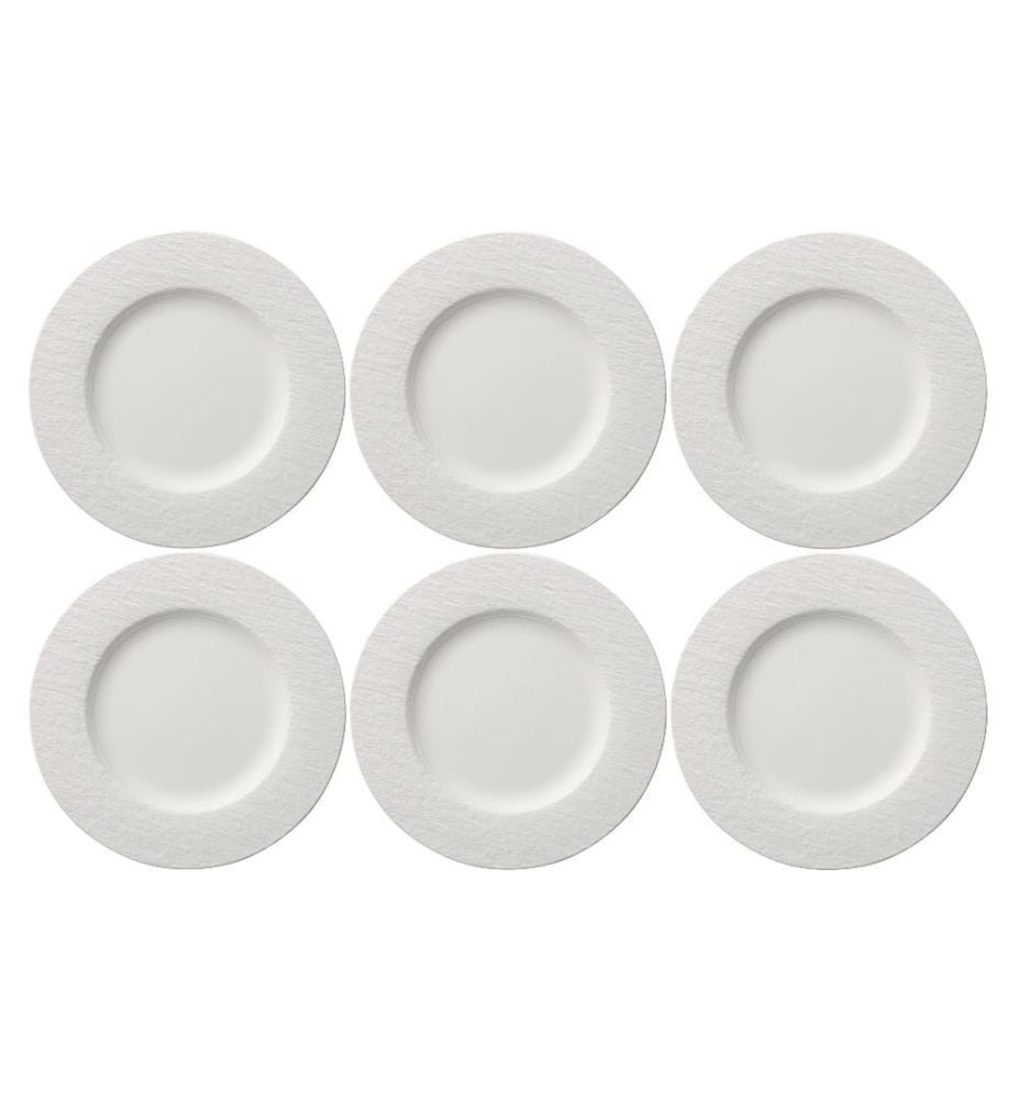 Lot de 6 Assiettes Plates 27 cm - Blanc