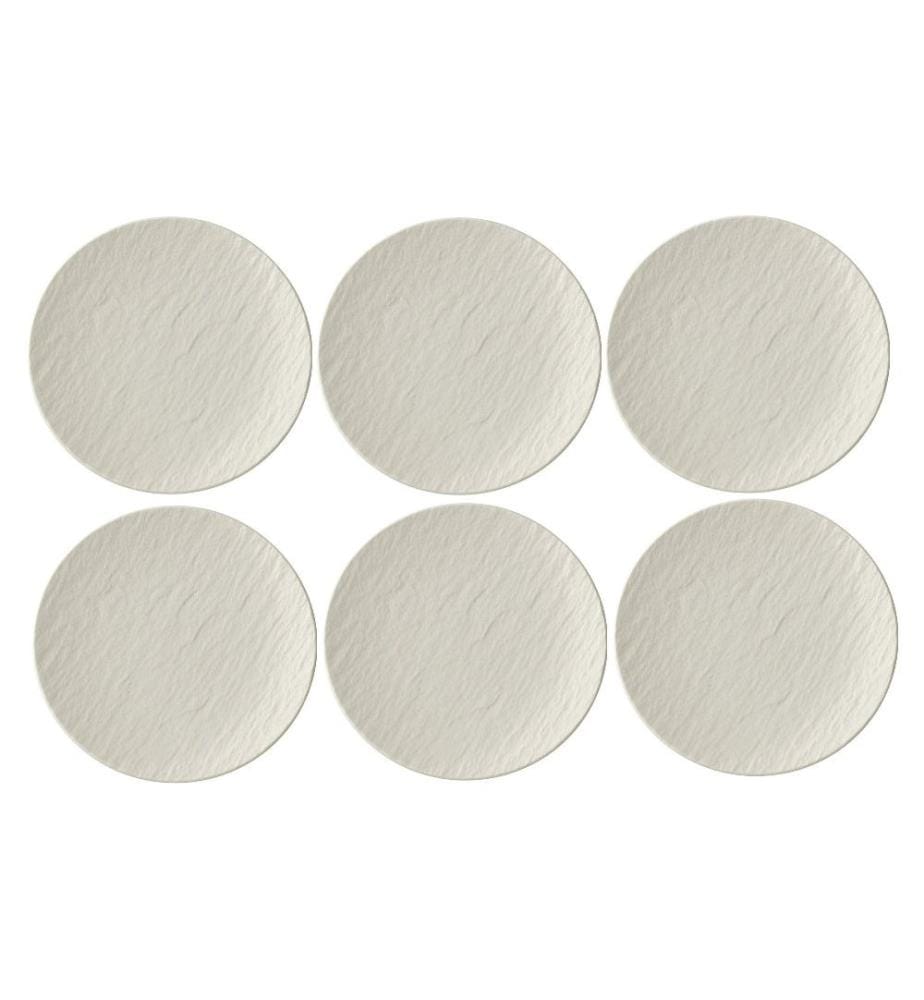 Lot de 6 Assiettes à Dessert - Blanc