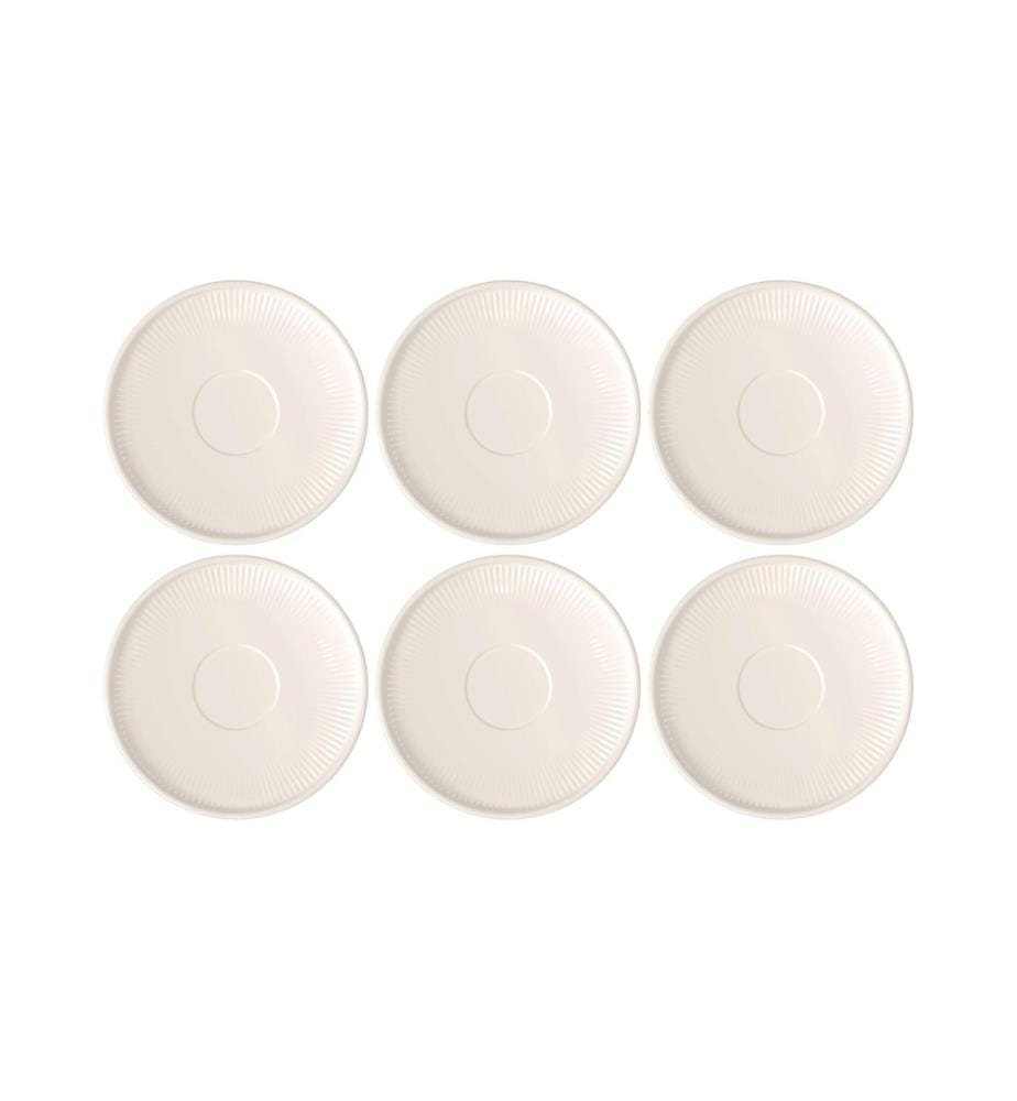 Lot de 6 Soucoupes à Café - Blanc