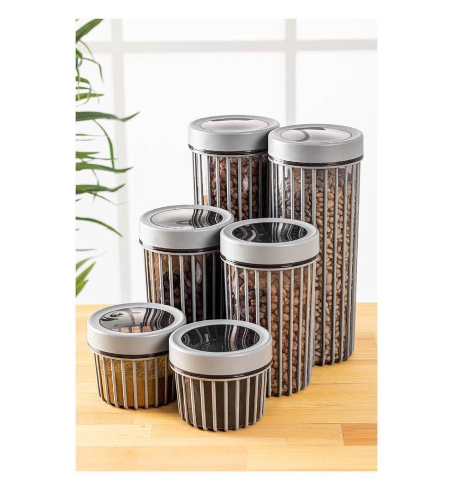 Lot de 6 Boîtes de Rangement - Gris
