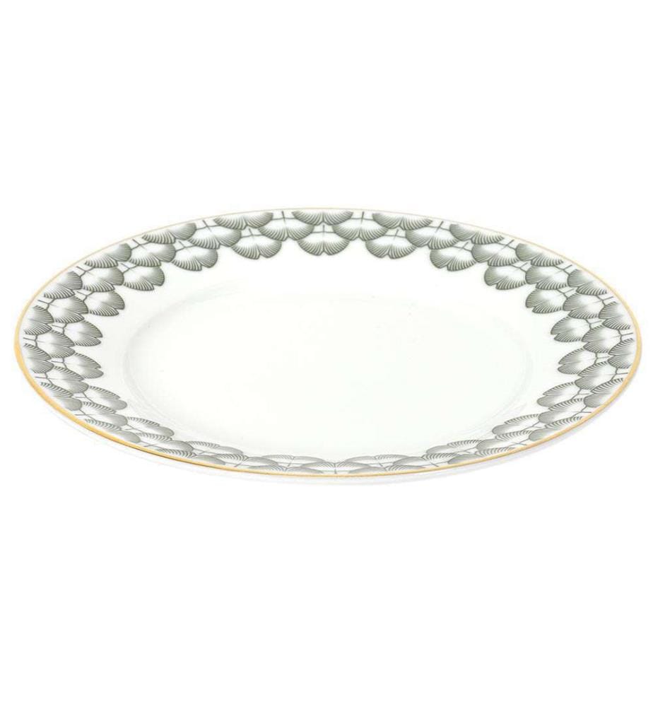 Lot de 6 Assiettes à Dessert Ginko 19 cm - Blanc