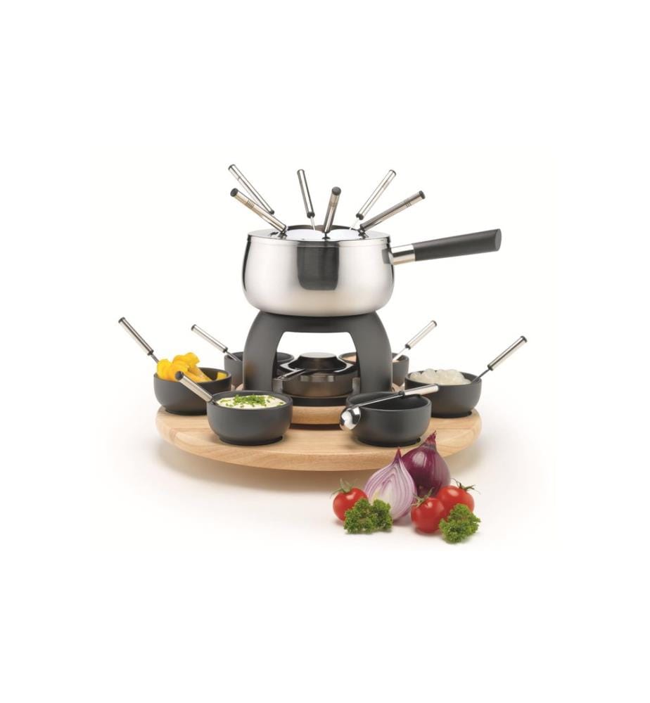Mäser - Service à fondue à la viande 23 Pièce/s, Noir/Argenté/Brun