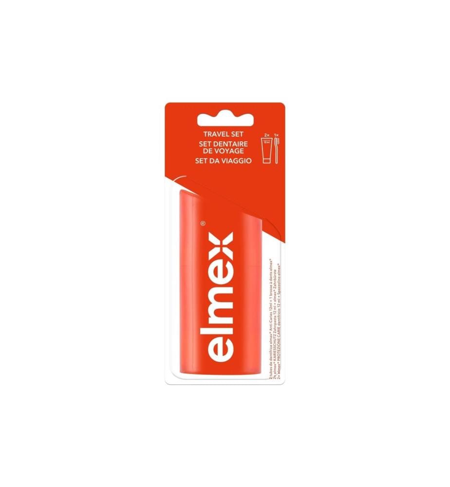 elmex - Dentifrice Protection Caries avec brosse à dents de voyage 12 ml