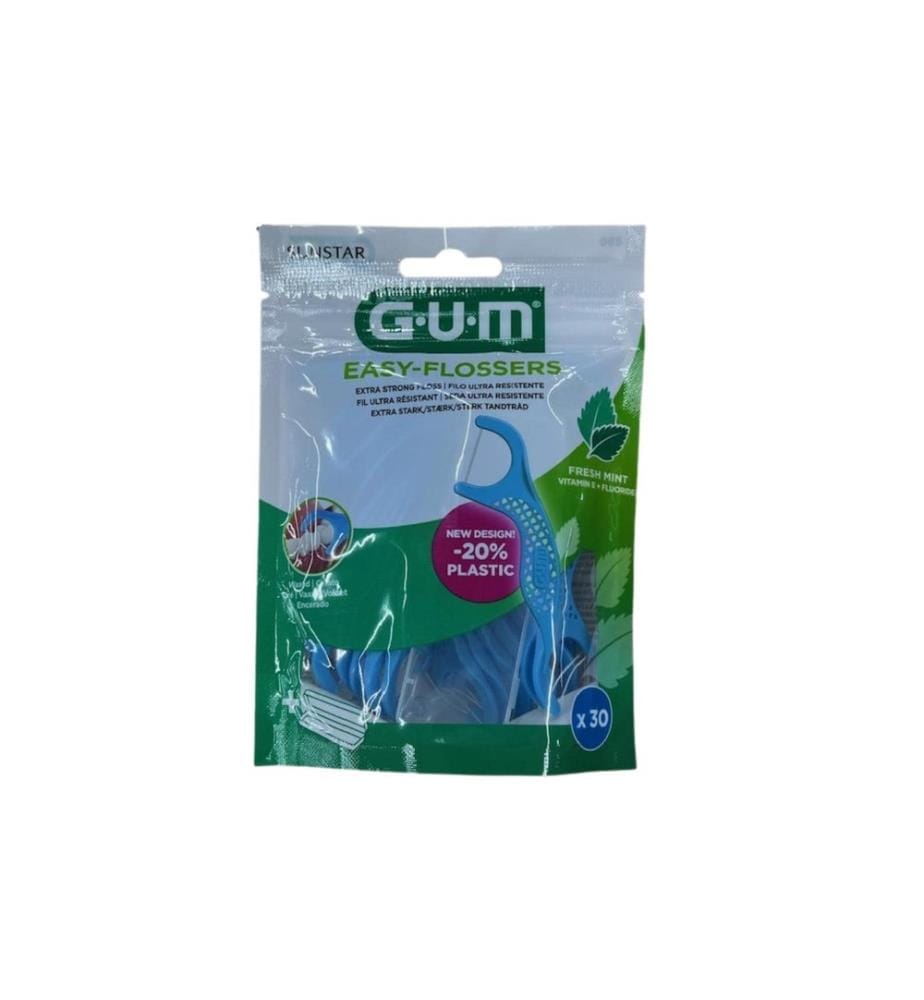 GUM - Easy-Flossers Bâtonnets de fil dentaire, 30 pièces