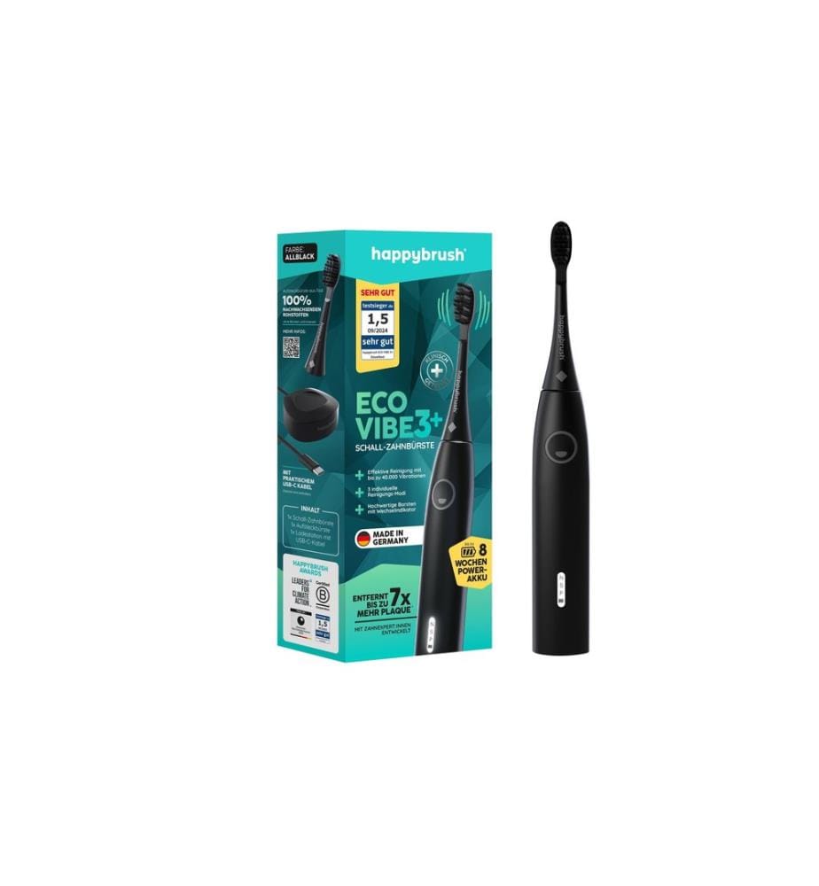 happybrush - Brosse à dents sonique StarterKit Eco Vibe V3+ Black