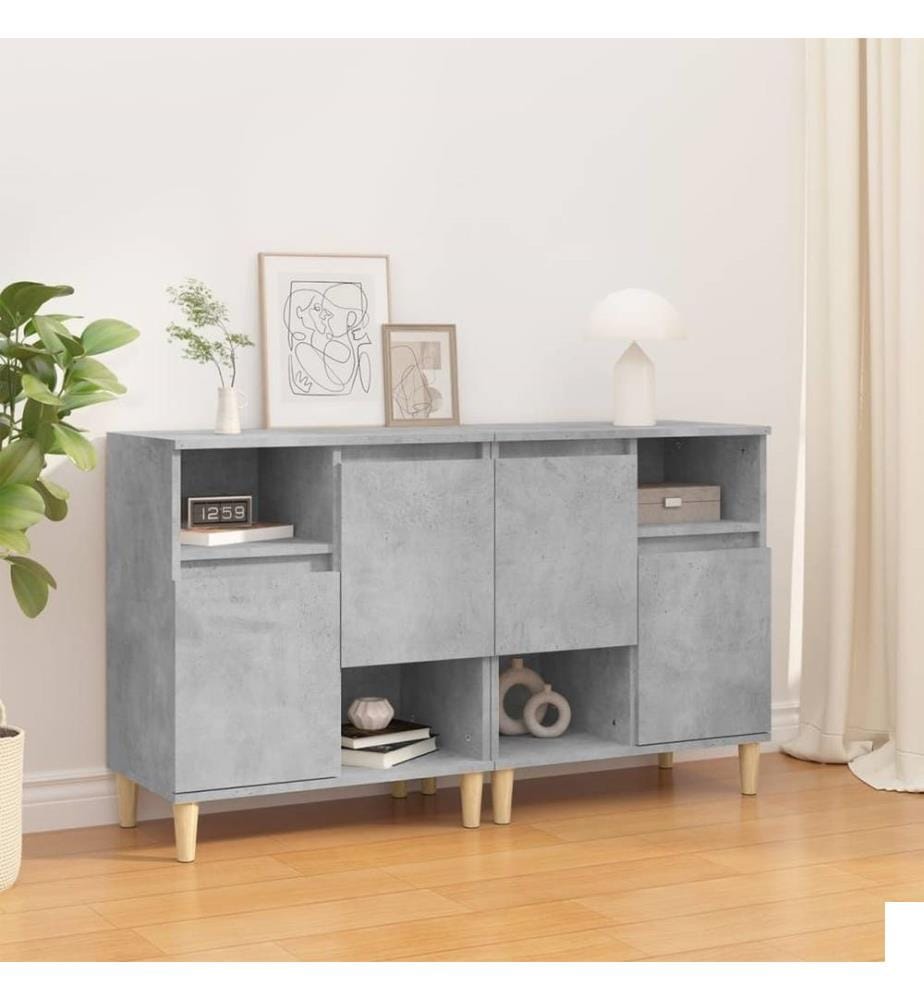 Buffets 2 pcs gris béton 60x35x70 cm bois d'ingénierie