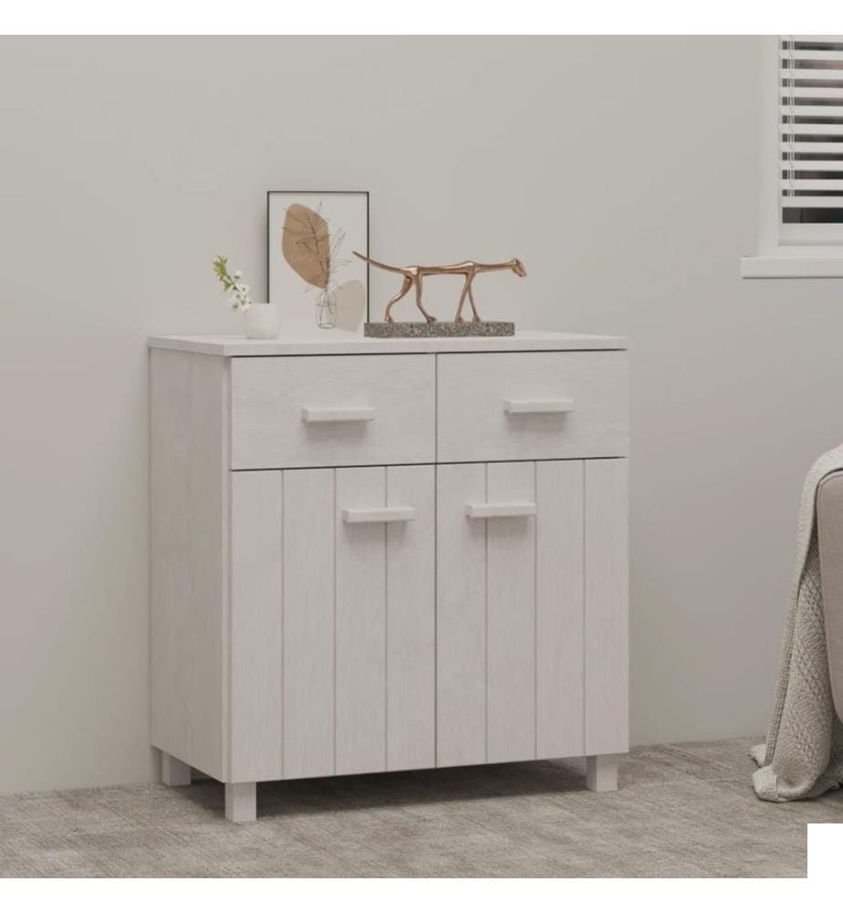 Buffet HAMAR Blanc 79x40x80 cm Bois massif de pin