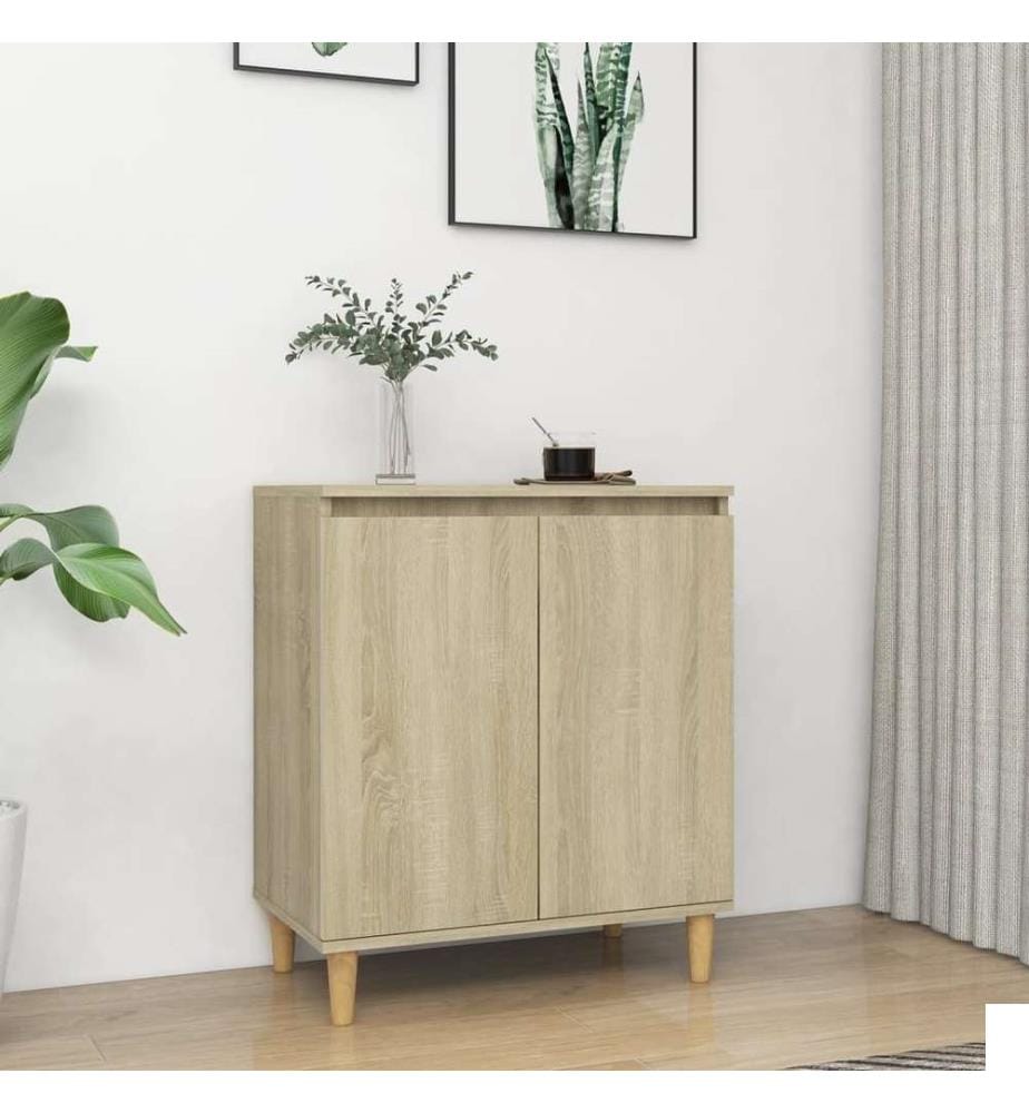 Buffet avec pieds en bois Chêne sonoma 60x35x70 cm Aggloméré