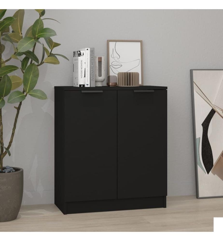 Buffet Noir 60x30x70 cm Bois d'ingénierie