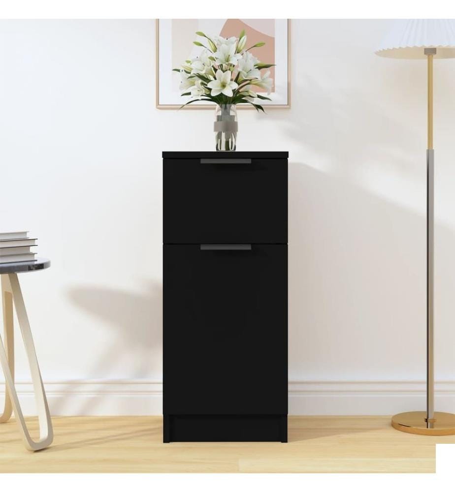 Buffet noir 30x30x70 cm bois d'ingénierie