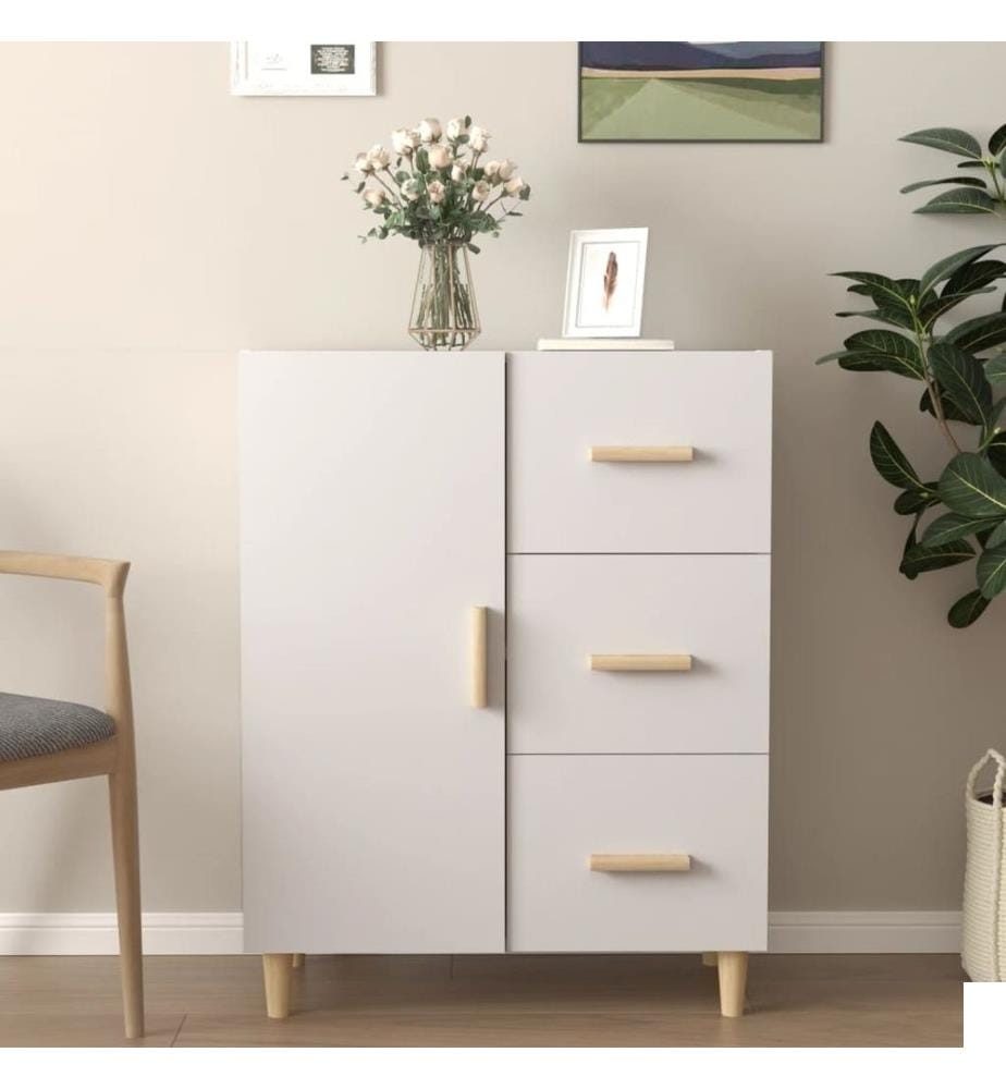 Buffet blanc 69,5x34x90 cm bois d'ingénierie
