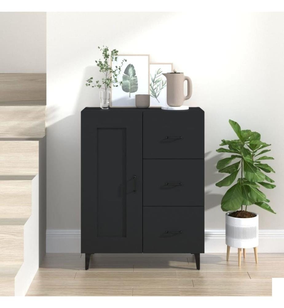 Buffet Noir 69,5x34x90 cm Bois d'ingénierie