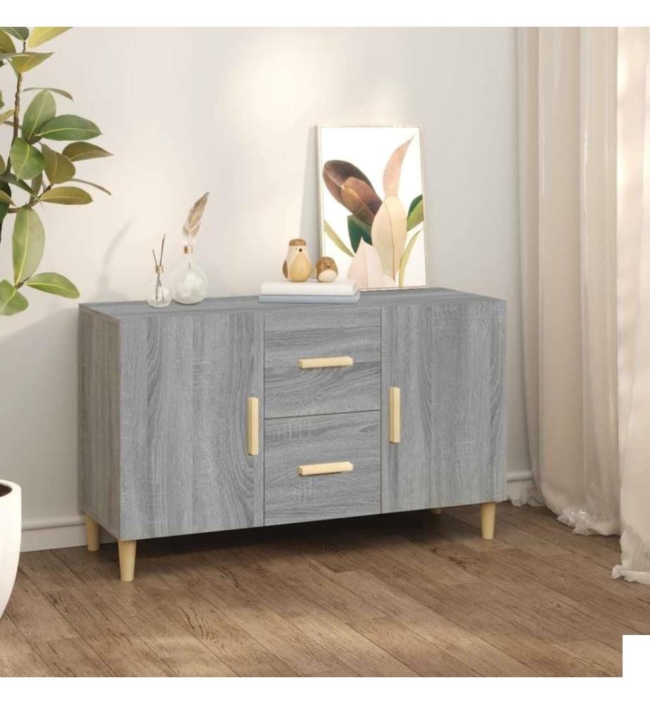 Buffet sonoma gris 100x36x60 cm bois d'ingénierie