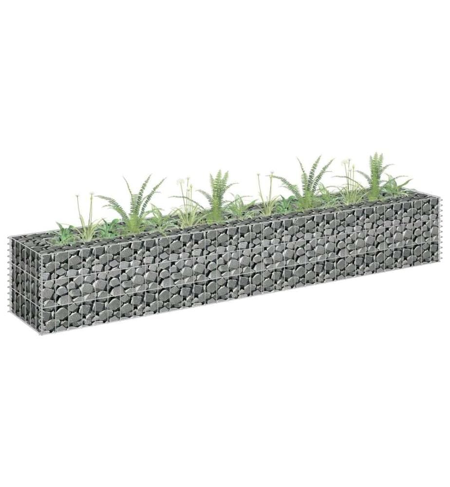 Lit surélevé à gabion Acier galvanisé 180x30x30 cm