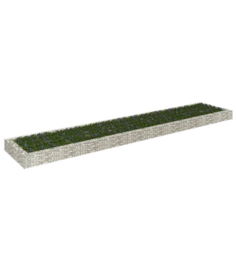 Lit surélevé à gabion Acier galvanisé 500x100x20 cm