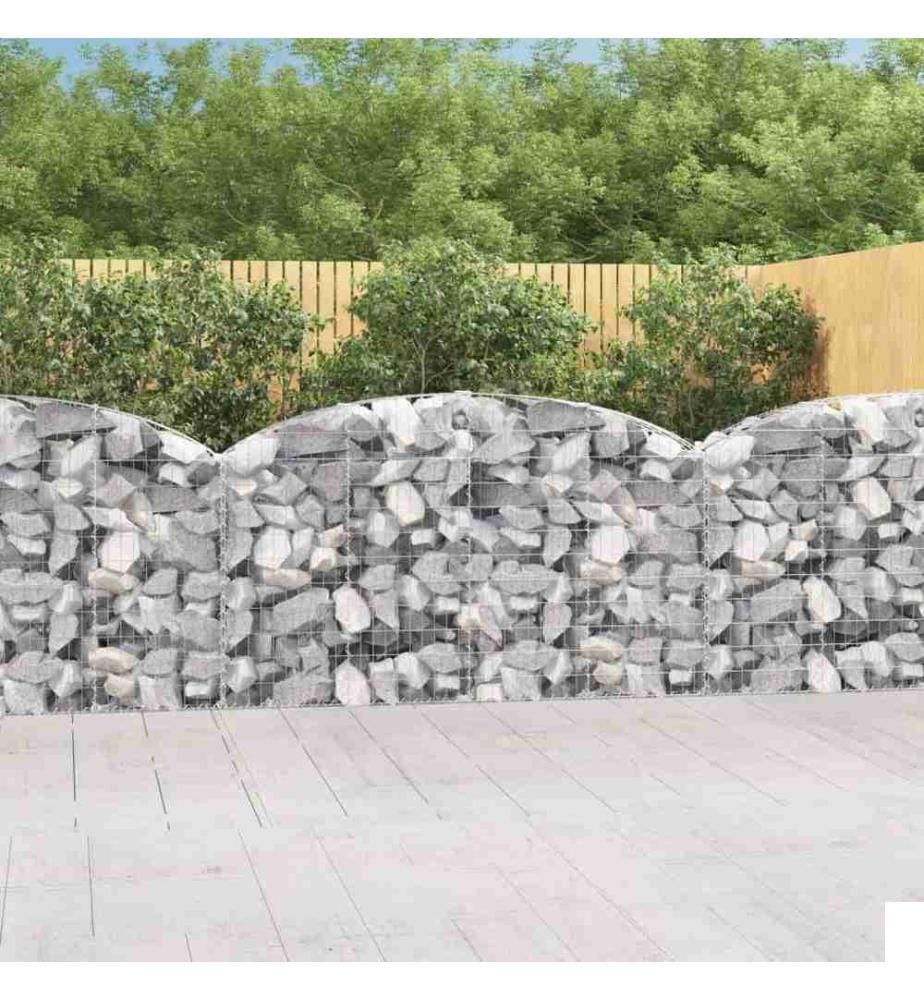 Panier de gabions arqué 200x30x100/120 cm Fer galvanisé