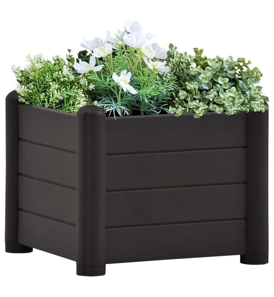 Lit surélevé de jardin PP Anthracite 43x43x35 cm