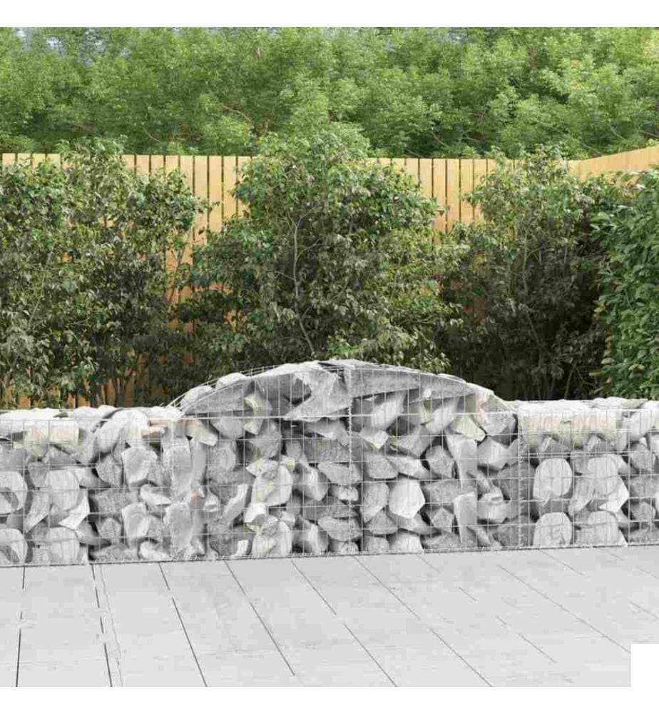 Paniers à gabions arqués 12 pcs 300x50x60/80 cm fer galvanisé