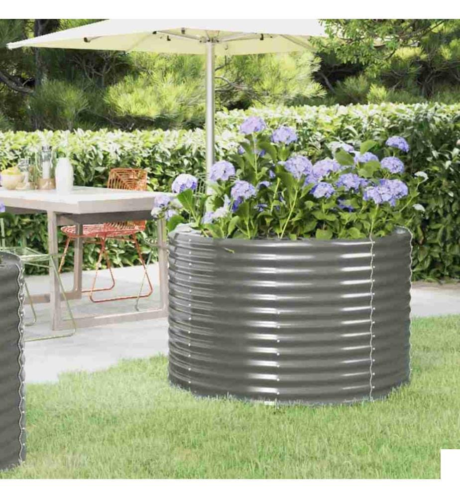 Lit surélevé de jardin Acier enduit de poudre 100x100x68cm gris