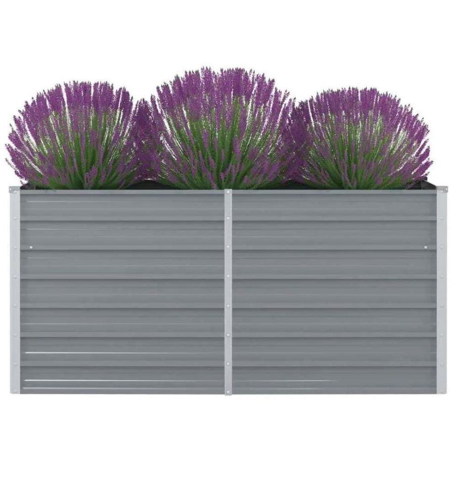 Jardinière 160 x 80 x 77 cm Gris Acier galvanisé