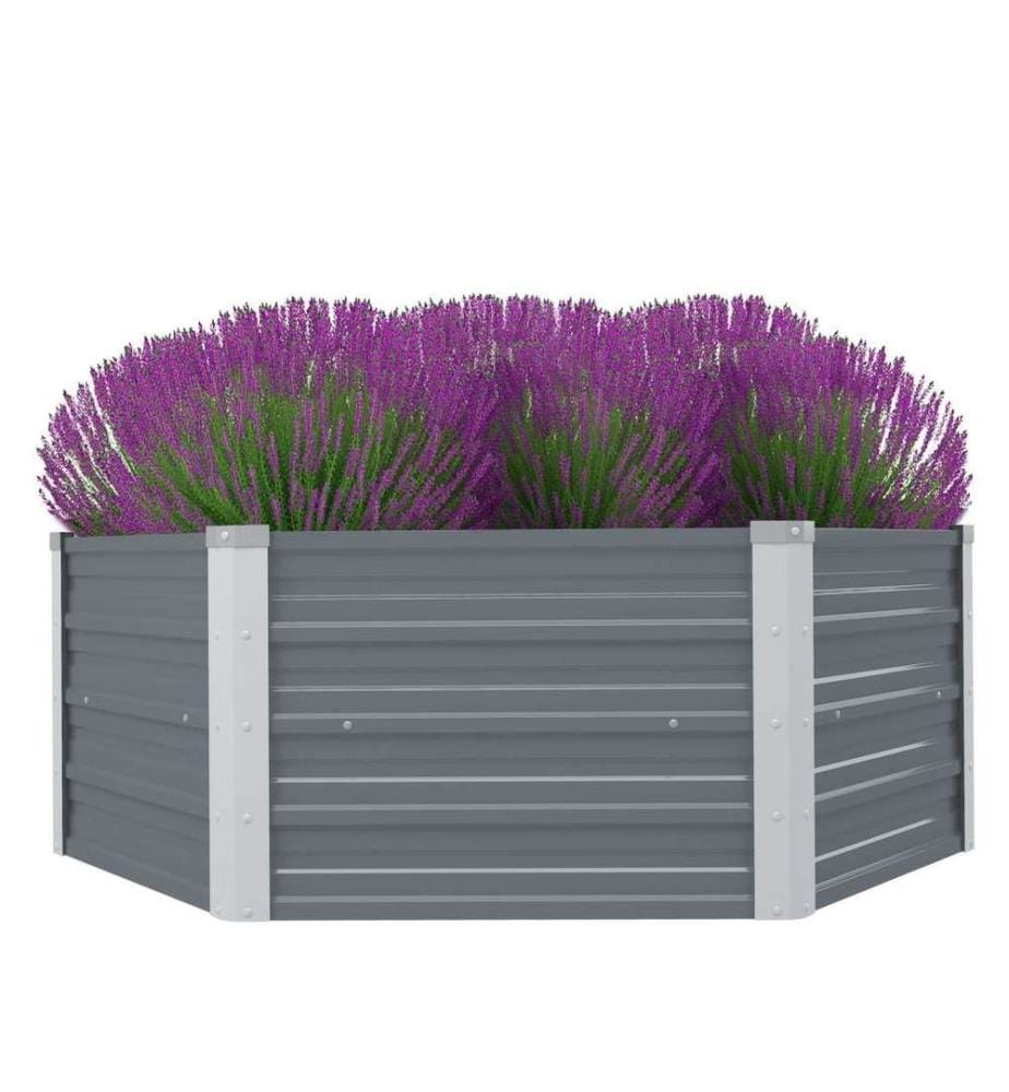 Jardinière 129 x 129 x 46 cm cm Acier galvanisé Gris
