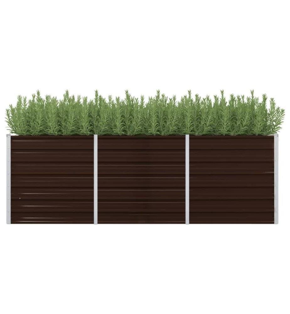 Lit surélevé de jardin Marron 240x80x77 cm Acier galvanisé