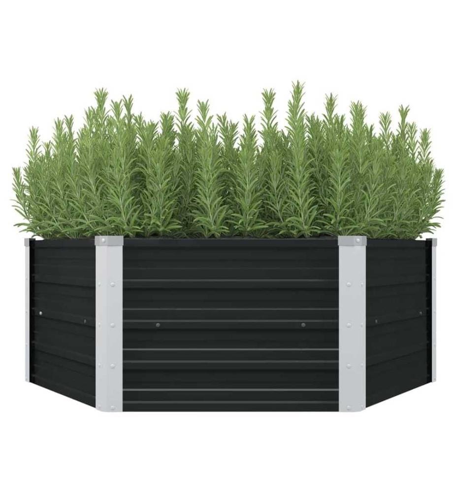 Jardinière surélevée Anthracite 129x129x45 cm Acier galvanisé