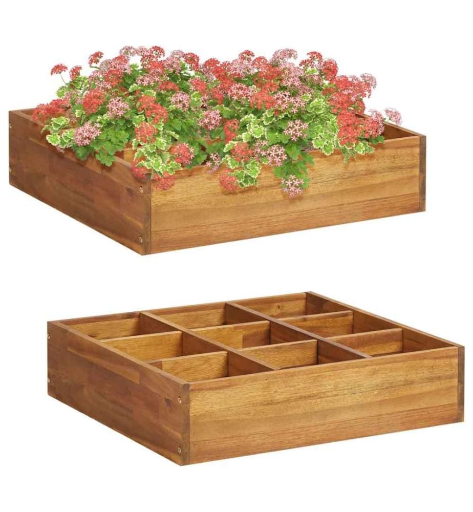 Lit surélevéde jardin à herbes Bois d'acacia massif 60x60x15 cm