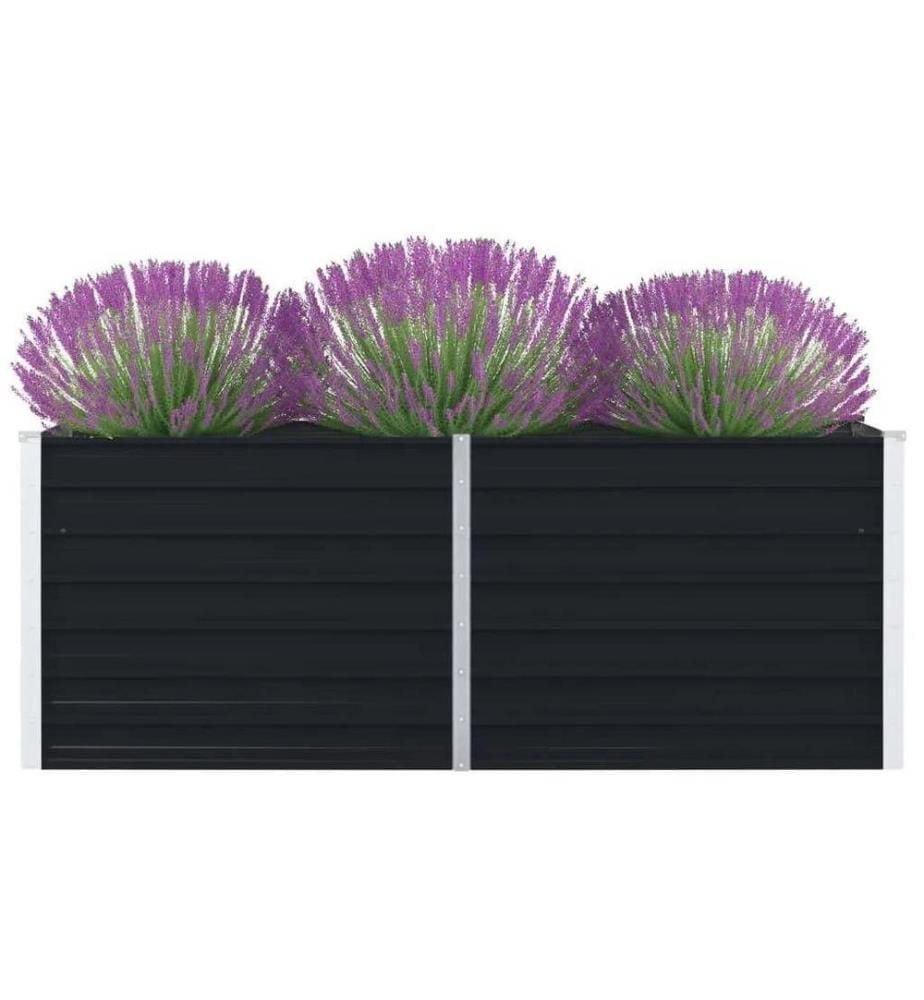 Jardinière 160 x 80 x 45 cm Acier galvanisé Anthracite